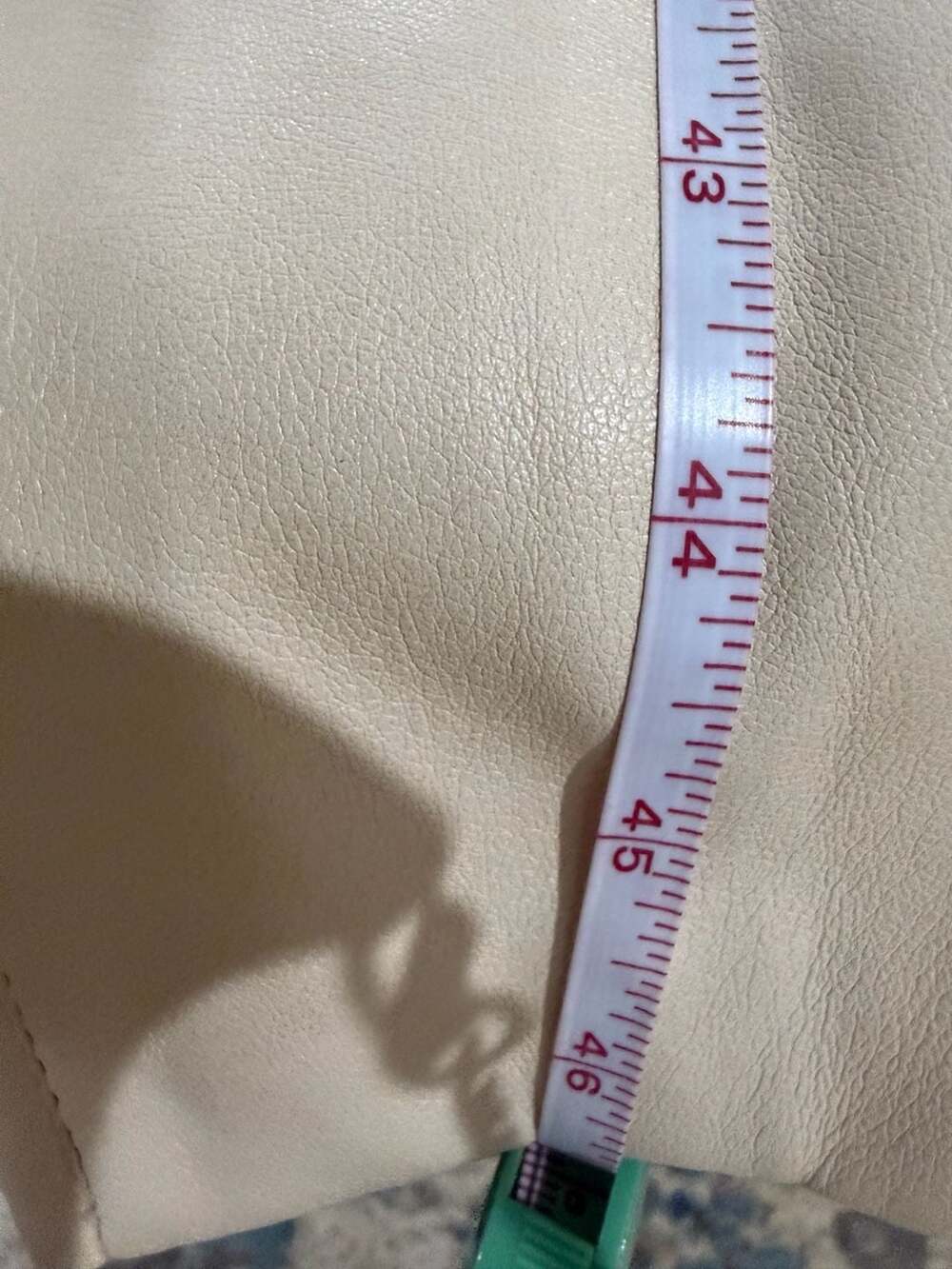 Avec Les Filles XL Cream Faux Leather Trench Coat Belted Jacket Quiet Luxury - Picture 7 of 7